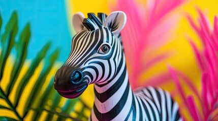 Plastic zebra toy. Generative AI