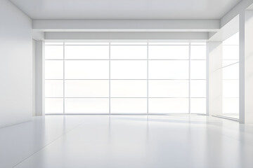 Heller, leerer Raum mit Fenstern, Interior-Design, erstellt mit generativer KI - 725344155