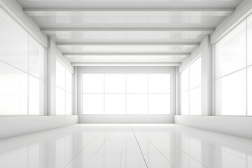 Heller, leerer Raum mit Fenstern, Interior-Design, erstellt mit generativer KI - 725344166