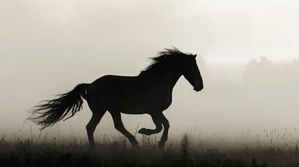 Fototapeta na wymiar Rearing black horse. Generative AI