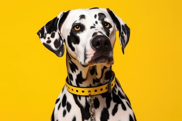 Portrait of a Pensive Dalmatian Dog with Spot-On Charm and Wit Generative AI