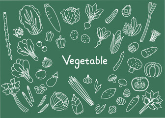 いろいろな野菜の線画イラストセット