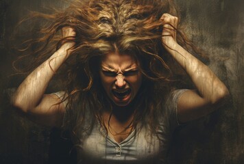 The woman's face reflects anger as she channels her emotions through expression.