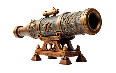 Toy Pirate Telescope on Transparent Background - obrazy, fototapety, plakaty