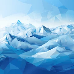 Fototapete Berge Abstract blue background with mountain outlines. Generative AI.