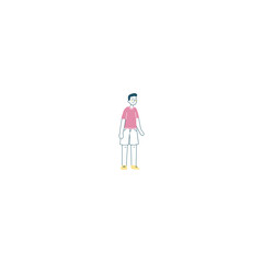 pose of person in pink clothes vector young