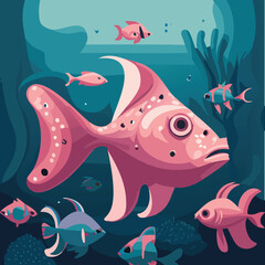 Sea world VECTOR octopus fish sea life 