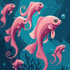 Sea world VECTOR octopus fish sea life 