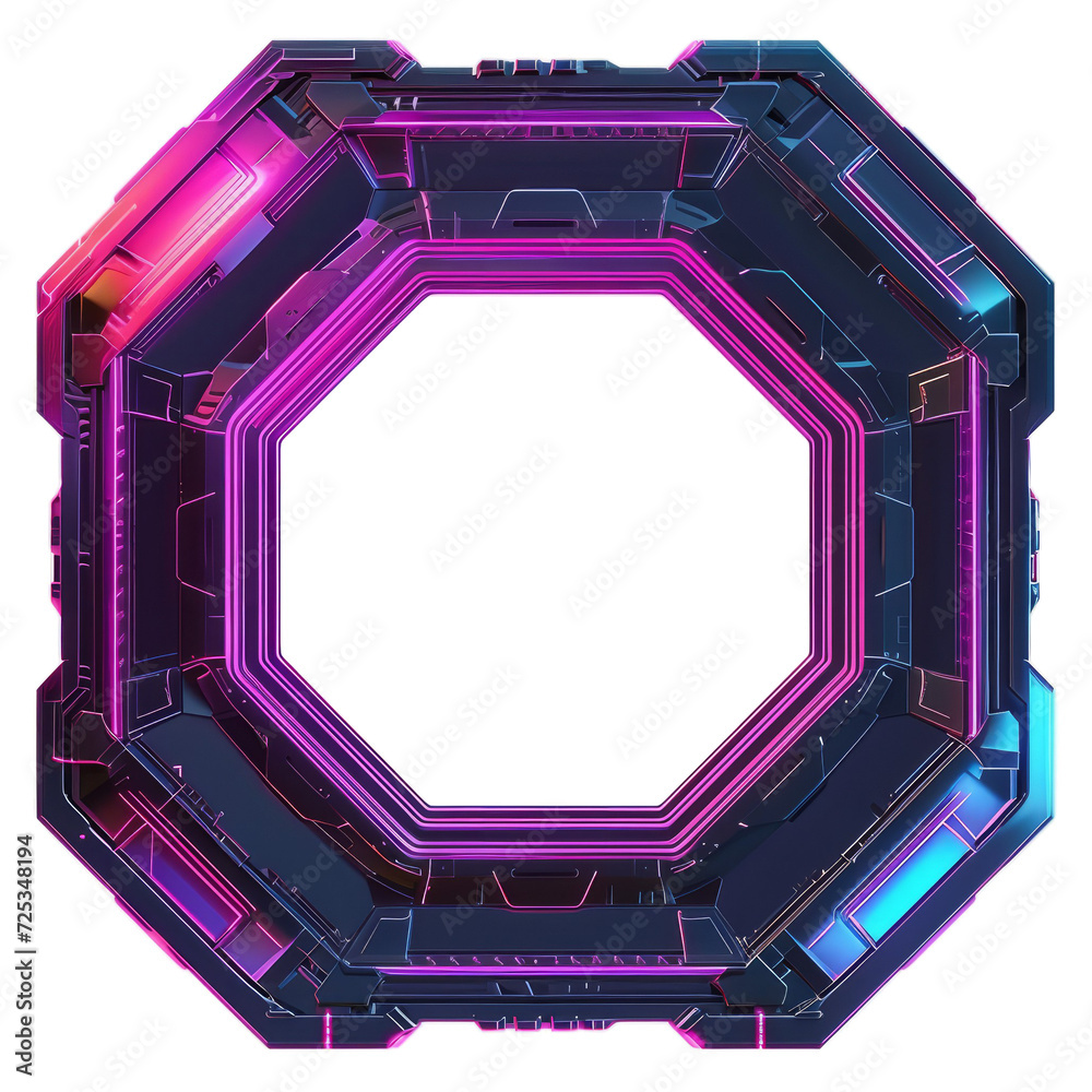 Poster hi-tech notes. cyberpunk sci-fi technology concept poster, scifi abstract geometric frame