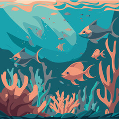 Sea world VECTOR octopus fish sea life 