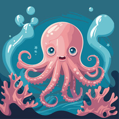 Sea world VECTOR octopus fish sea life 