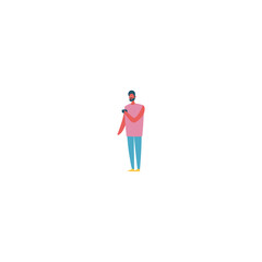 pose of person in pink clothes vector young