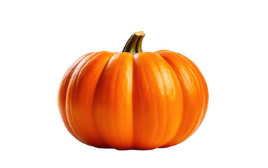 Bright Orange Pumpkin on Transparent Background