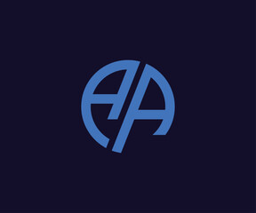 Creative minimal rounded double A logomark - unique A and A iconic logo design in vector