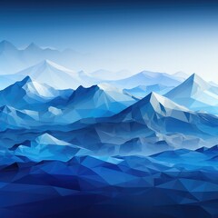 Abstract blue background with mountain outlines. Generative AI.
