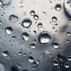 Abstract gray background with water drops. Generative AI.