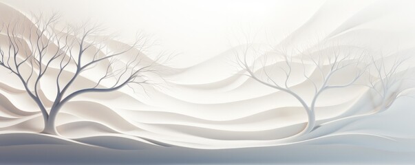 Abstract white background with tree shadows. Generative AI.