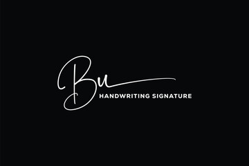  BU initials Handwriting signature logo. BU Hand drawn Calligraphy lettering Vector. BU letter real estate, beauty, photography letter logo design.