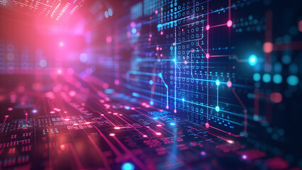 Fototapeta premium Vibrant Visions: An Abstract Technology Big Data Concept