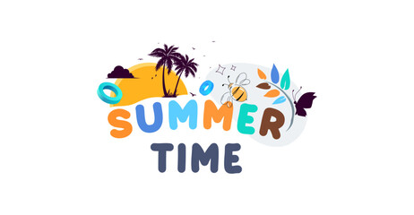 Welcome summer. banner and poster template design Illustration welcoming summer with a view of flowing beach water and starfish. Hello Summer. File EPS 10. This is not generative AI