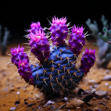 A rare purple cactus with a unique shape Look