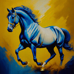 painting of andalusian horse portrait.