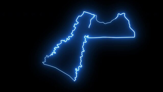 animated map of Cagayan in the philippines with a glowing neon effect
