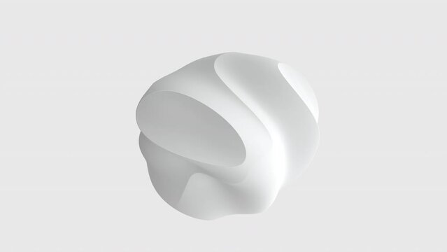 Futuristic 3D sphere with noisy turbulent surface. Morph shape in light colours with ripples and waves displacement. 3D animated background