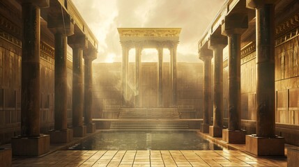 Conceptual representation of Solomon's Temple from biblical stories
