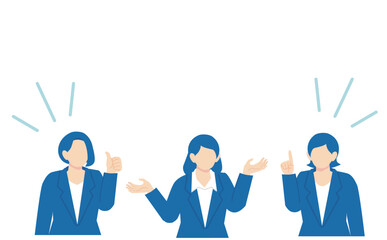 会話するスーツの女性達のベクターイラスト素材