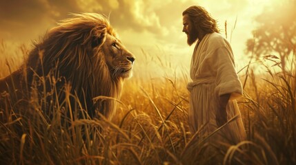 Jesus Christ and the lion of judah, religion and faith of christianity, bibical story, book of Genesis,