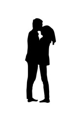 romantic couple vector illustration of a silhouette of a loving couple