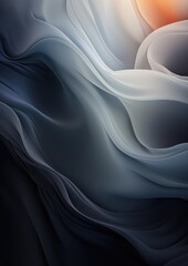 Abstract gray background with smoke waves. Generative AI.