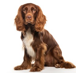 Regal English Cocker Spaniel Seated Elegantly - Purebred Canine Portrait - Generative AI