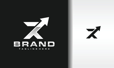 letter R strong arrow logo