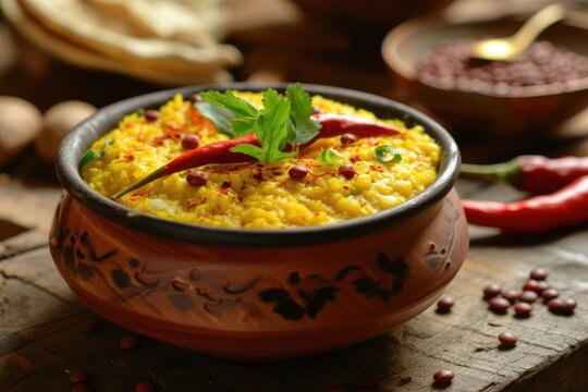 Khichdi or khichri is a dish in South Asian cuisine made of rice and lentils with numerous variations