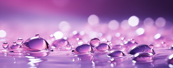 Abstract purple background with water drops. Generative AI.