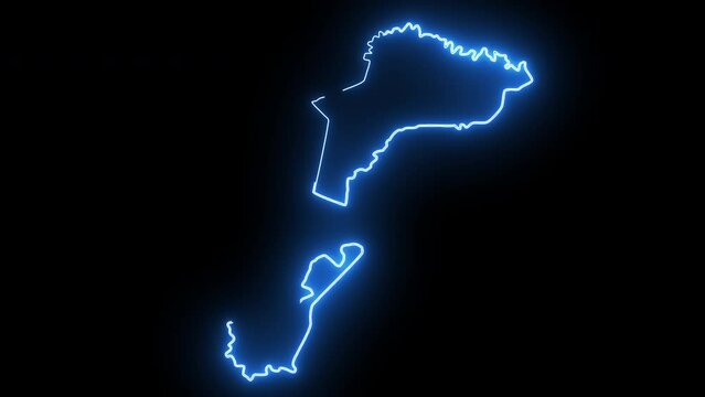 Animated map of Caloocan in the Philippines with a glowing neon effect
