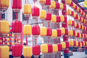 Chinese New Year festive lantern decoration background