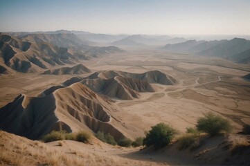 Beautiful view of the landscape of Uzbekistan.
