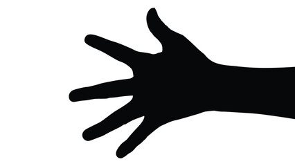 hand silhouette isolated on white, Vector collection of human hands of different gestures, hands gesturing black, Black hands silhouettes, vector illustration
