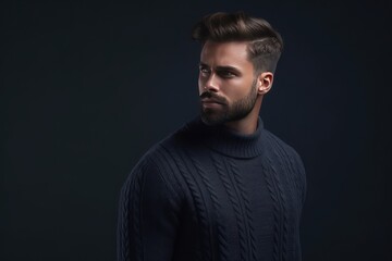 Naklejka premium handsome and young guy photoshoot in casual wear