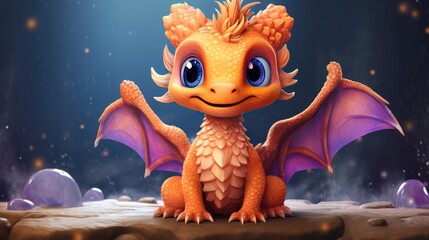 Little cute dragon, illustrated in a way suitable for children. --ar 16:9 --v 5.2 Job ID: baee089f-d98e-4edf-965a-75ea3e8e8454