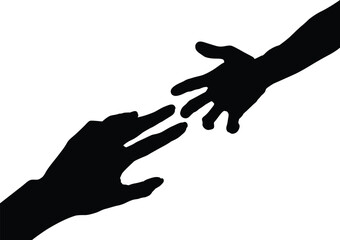 hand silhouette isolated on white, Vector collection of human hands of different gestures, hands gesturing black, Black hands silhouettes, vector illustration