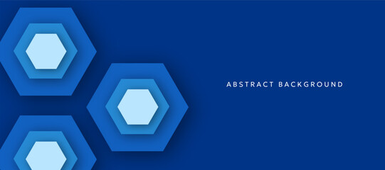 Blue hexagonal abstract three-dimensional background