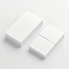 Business cards, mockup, white design, simple 3