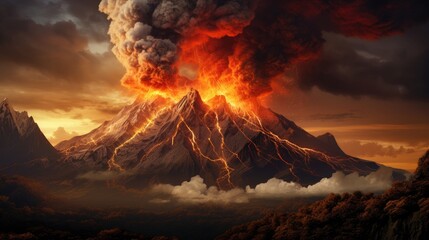 Volcanic eruption, realistic photo --ar 16:9 --v 5.2 Job ID: 07c51e43-6241-41f7-b09b-c0a8d2e7b36c