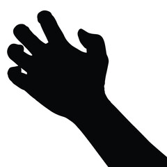 hand silhouette isolated on white, Vector collection of human hands of different gestures, hands gesturing black, Black hands silhouettes, vector illustration