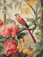 Vintage Floral and Bird Combinations: Nature's Artistry in Wall D�cor