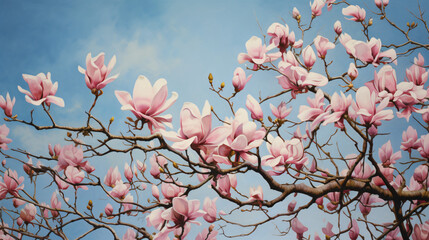 Buds rest beneath the sky on a magnolia tree